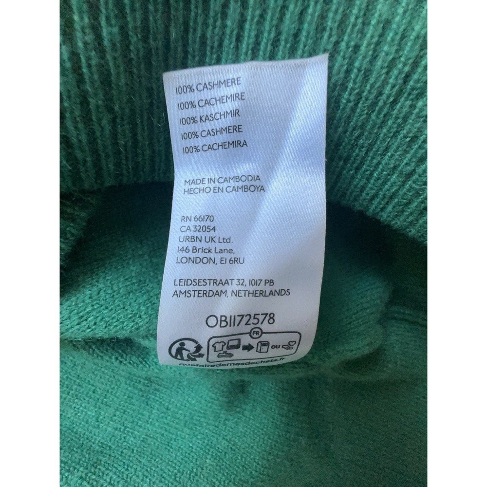 Pilcro Anthropologie Alani 100% Cashmere Mock Neck Cropped Sweater Green Size M - Picture 6 of 10